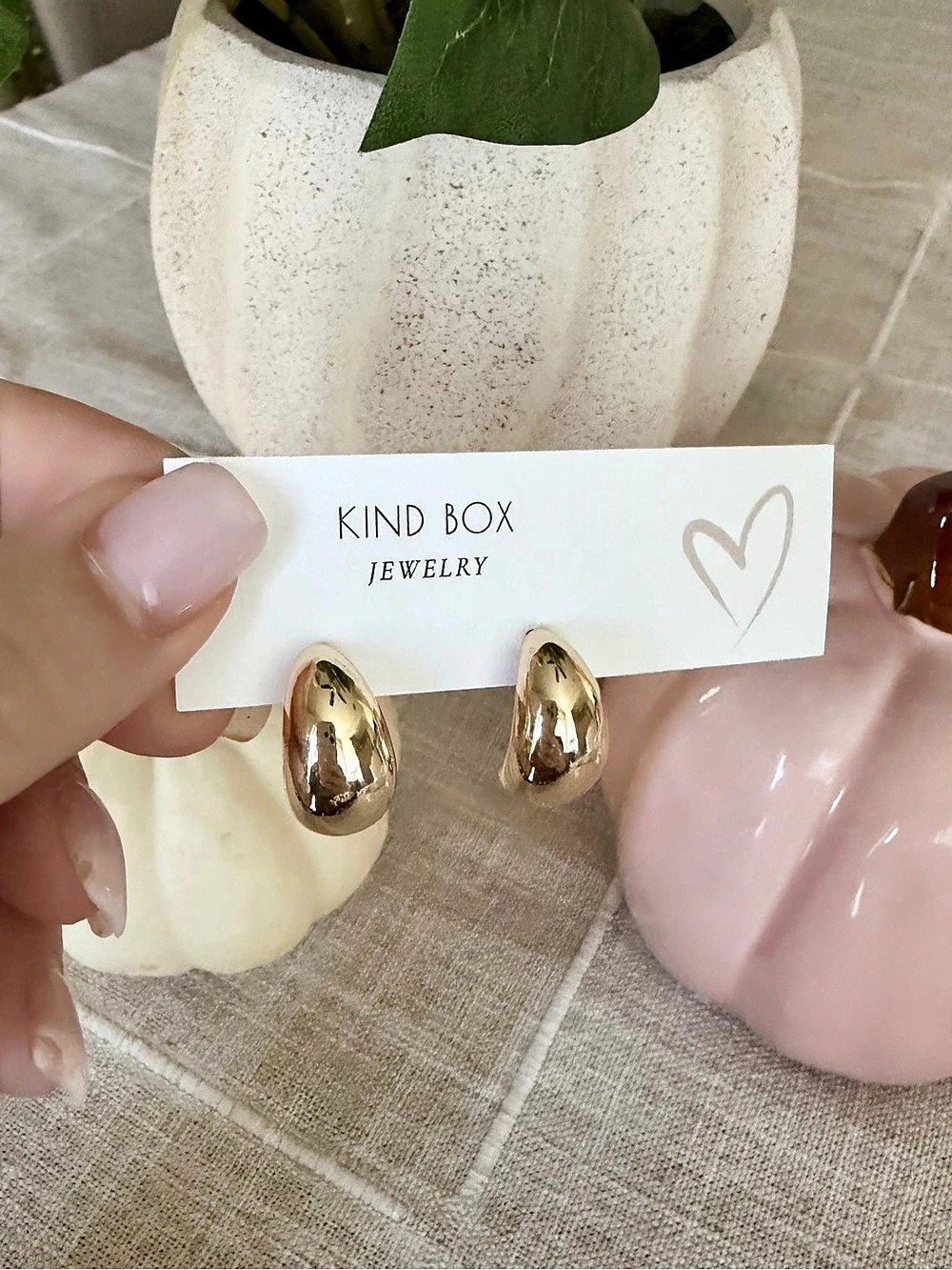 Kind Box Gold Hoop Earrings NWT